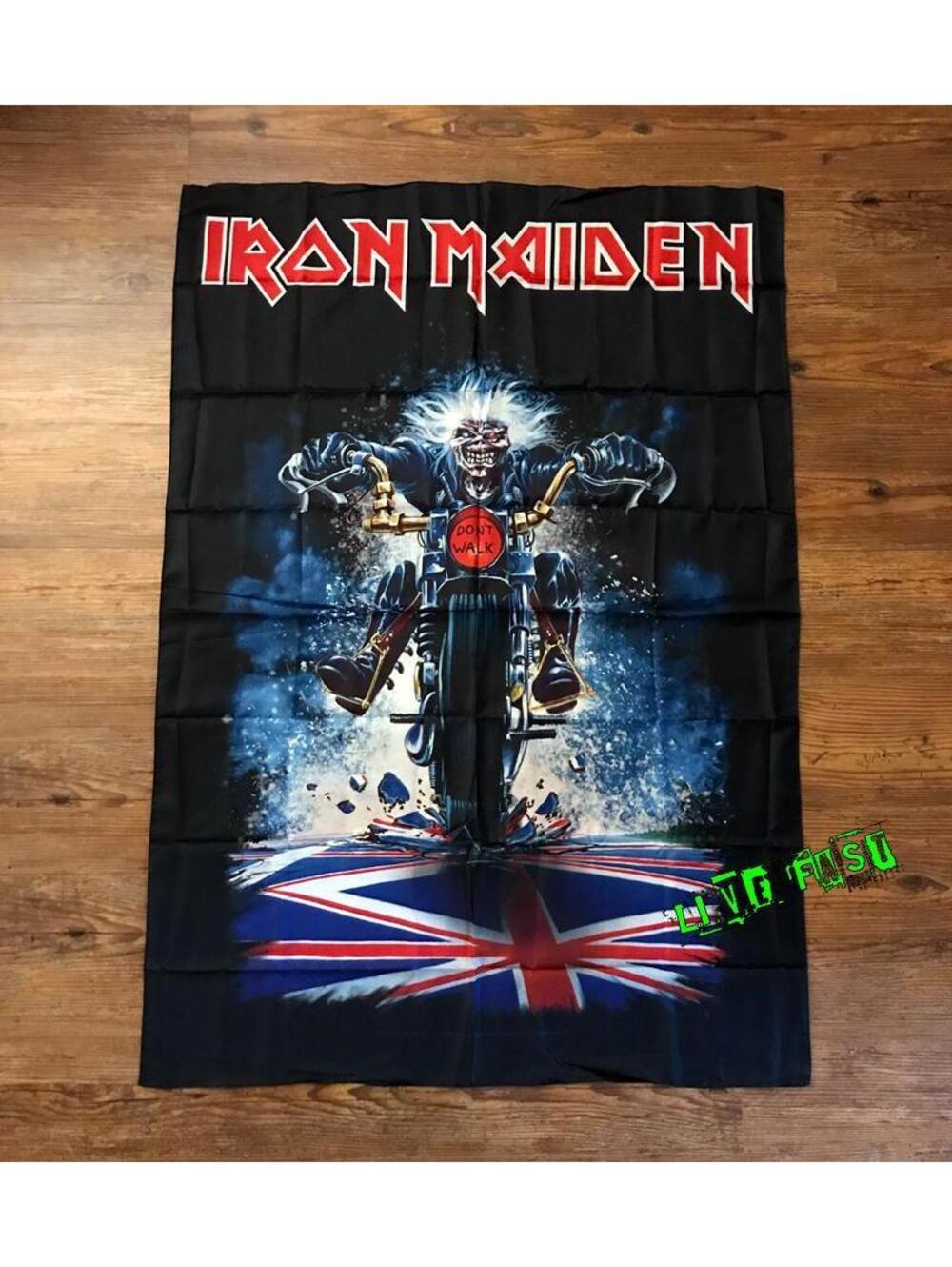 Iron Maiden Eddie Motorcycle Banner – NWOBHM Tapestry Poster